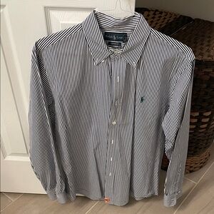 Ralph Lauren Men's Striped Navy and White Shirt. Men’s 16.5. 34/35.